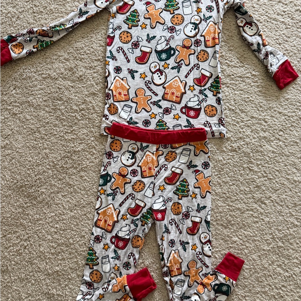 Little Sleepies Holiday Gingerbread Print Pajama Set - Size 2T